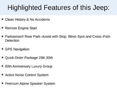 2021 Jeep Grand Cherokee 80th Anniversary