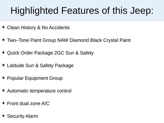 2020 Jeep Compass Latitude w/Sun/Safety Pkg