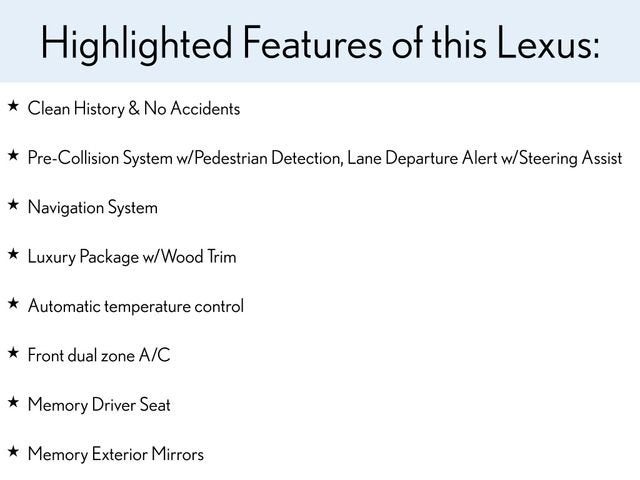 2016 Lexus ES 350 4DR SDN